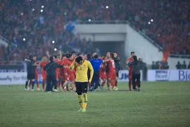 Đội tuyển Malaysia đã có một trận đấu đầy quyết tâm nhưng Việt Nam mới là đội xuất sắc hơn để giành chiến thắng. (Ảnh: Trọng Đạt/TTXVN)