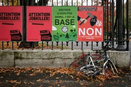 Các tấm ápphích về 3 vấn đề trưng cầu dân ý ở Thụy Sĩ. (Nguồn: Phys.org)