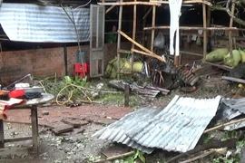 Hiện trường vụ nổ. (Ảnh: Huỳnh Thế Anh/TTXVN)