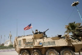 Một chiếc xe quân sự của Mỹ tại Syria ngày 29/4/2017. (Nguồn: Reuters)