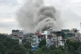 Hiện trường vụ cháy. (Ảnh: TTXVN)