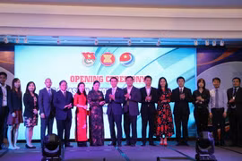 Các đại biểu tham dự lễ khai mạc Diễn đàn Doanh nhân trẻ ASEAN+3 năm 2018. (Ảnh: Xuân Dự/TTXVN)