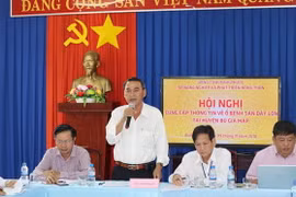 Sở Nông nghiệp và Phát triển nông thôn Bình Phước thông tin về dịch sán lợn trên địa bàn tỉnh Bình Phước. Ảnh: Đậu Tất Thành – TTXVN