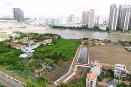 Một góc Khu đô thị mới Thủ Thiêm. (Ảnh: Quang Nhựt/TTXVN)
