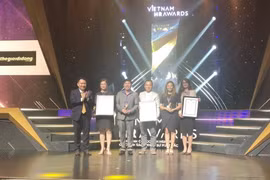 Các doanh nghiệp được vinh danh tại Giải thưởng Vietnam HR Awards 2018. (Ảnh: Mỹ Phương/TTXVN)