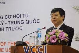 Phó Giám đốc VCCI thành phố Hồ Chí Minh Trần Ngọc Liêm phát biểu tại hội nghị. (Ảnh:Xuân Anh/TTXVN)