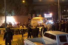 Lực lượng an ninh Ai Cập tại hiện trường vụ đánh bom. (Ảnh: Anh Tuấn-Việt Khoa/Vietnam+)