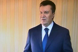 Lần cuối cùng ông Yanukovych xuất hiện là khi phát biểu trên đài truyền hình địa phương ở Kharkov chỉ trích cuộc chính biến do phe đối lập thực hiện (Nguồn: AFP/TTXVN)