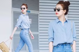 Kiều nữ Việt đua nhau lăng xê xu hướng denim mùa Thu Đông
