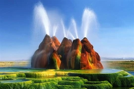 Mạch nước phun Fly Geyser, Nevada. (Ảnh: diply.com)