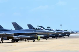 Máy bay F-16 được triển khai tới căn cứ không quân Incirlik, Thổ Nhĩ Kỳ ngày 9/8. (Nguồn: AFP/TTXVN)