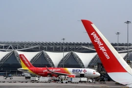 Hiện Vietjet thực hiện 150 chuyến bay mỗi ngày, với hơn 33 đường bay trong nước và quốc tế. (Ảnh: TTXVN) 