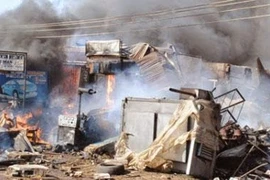 Hiện trường vụ đánh bom ở Damaturu. (Nguồn: premiumtimesng)