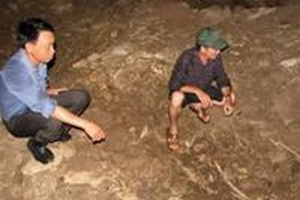 Vết tích khai quật khảo cổ học tại hang Con Moong, xã Thành Yên, huyện Thạch Thành, Thanh Hóa. (Nguồn: thanhhoa.gov.vn)