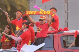 Tự hào chiến tích vàng của bóng đá Việt Nam (Ảnh: Minh Sơn/Vietnam+) 