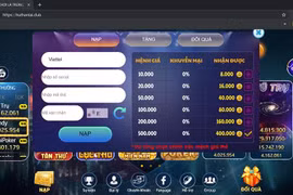 Huthantai.club tiếp tục sử dụng hình thức đổi thẻ viễn thông lấy tiền trong game như RikVip. (Ảnh chụp màn hình) 