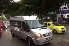 Chiếc xe do tài xế Phiến điều khiển di chuyển trong buổi thực nghiệm. (Ảnh: CTV) 