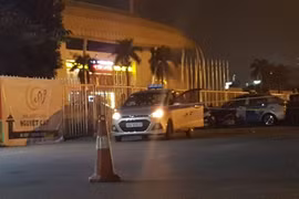 Hiện trường vụ tài xế taxi bị sát hại đêm 24 Tết (Ảnh: PV/Vietnam+) 