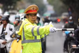 Để phục vụ cho Hội nghị Thượng đỉnh Hoa Kỳ-Triều Tiên lần thứ hai, Công an thành phố Hà Nội đã đưa ra phương án phân luồng giao thông (Ảnh: TTXVN) 