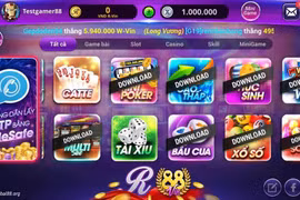 Giao diện của GAMVIP.com được các dân chơi cho là sao chép y nguyên RikVip trước đây. (Ảnh chụp màn hình) 