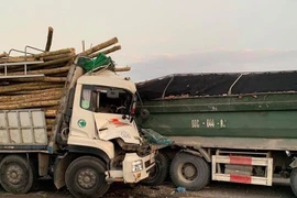 Hiện trường vụ tai nạn. (Nguồn: TTXVN)
