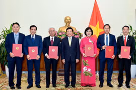 Phó Thủ tướng, Bộ trưởng Bộ Ngoại giao Phạm Bình Minh trao Quyết định bổ nhiệm các Đại sứ nhiệm kỳ 2019-2022. (Ảnh: TTXVN)