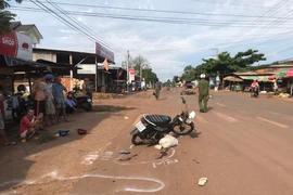 Hiện trường vụ tai nạn. (Ảnh: Đậu Tất Thành/Vietnam+)