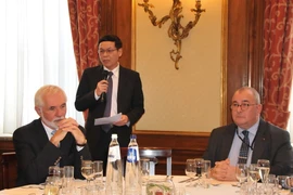 Đại sứ Việt Nam tại Vương quốc Bỉ, Đại công quốc Luxembourg và Trưởng Phái đoàn Việt Nam tại EU Vũ Anh Quang phát biểu. (Ảnh: Kim Chung/TTXVN)