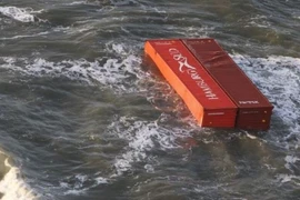 270 container trên tàu MSC Zoe đã rớt xuống biển khi con tàu đang trên đường đến Biển Bắc. (Nguồn: BBC)