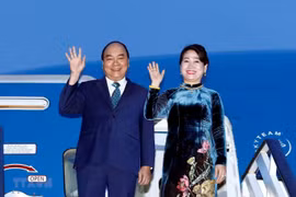 Thủ tướng Nguyễn Xuân Phúc và Phu nhân. (Ảnh: Thống Nhất/TTXVN)