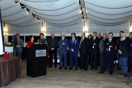 Đại sứ Việt Nam tại Italy Nguyễn Thị Bích Huệ phát biểu tại buổi lễ. (Ảnh: Huy Thông/TTXVN)