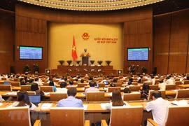 Quốc hội biểu quyết thông qua Nghị quyết về Chương trình xây dựng luật, pháp lệnh năm 2019, điều chỉnh Chương trình xây dựng luật, pháp lệnh năm 2018. (Ảnh: Phương Hoa/TTXVN)