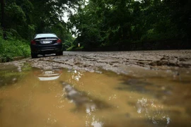 Cảnh ngập lụt sau trận mưa lớn ở Washington, DC, Mỹ ngày 8/7. (Ảnh: AFP/TTXVN)