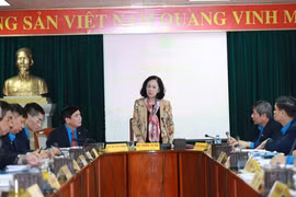 Bà Trương Thị Mai, Ủy viên Bộ Chính trị, Bí thư Trung ương Đảng, Trưởng ban Dân vận Trung ương dự Hội nghị. (Ảnh: Congdoan.vn)
