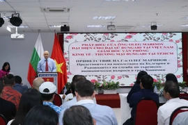 Quang cảnh buổi họp mặt kỷ niệm 141 năm Quốc khánh Cộng hòa Bulgaria, được tổ chức tại Thành phố Hồ Chí Minh. (Ảnh: Xuân Khu/TTXVN)