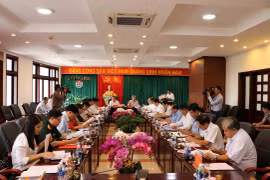 Quang cảnh buổi làm việc. (Ảnh: Ngọc Minh/TTXVN)
