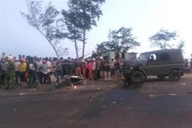 Hiện trường vụ tai nạn. (Ảnh: Nguyễn Thanh/TTXVN)