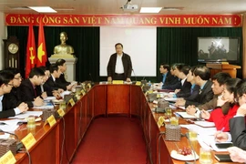 Ông Trần Thanh Mẫn phát biểu tại buổi làm việc. (Ảnh: Nguyễn Dân/TTXVN)