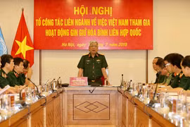 Thượng tướng Nguyễn Chí Vịnh, Thứ trưởng Bộ Quốc phòng phát biểu chỉ đạo. (Ảnh: Dương Giang/TTXVN)