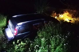 Hiện trường vụ tai nạn. (Ảnh: TTXVN)