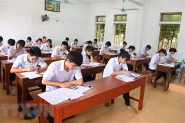 Thí sinh thi tại một điểm thi Trung học phổ thông Quốc gia năm 2018. (Ảnh: Hải Yến/TTXVN)