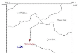 Bản đồ chấn tâm động đất. (Nguồn: Viện Vật lý Địa cầu)