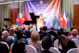 Đại sứ Vũ Đăng Dũng phát biểu khai mạc buổi lễ. (Nguồn: Đại sứ quán Việt Nam tại Ba Lan)