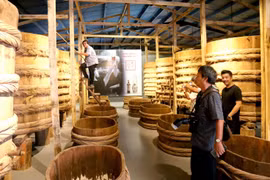 Du khách tham quan bảo tàng. (Ảnh: Nguyễn Thanh/TTXVN)