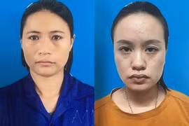 Đối tượng Trần Thị Ba (trái) và Vũ Nga Linh