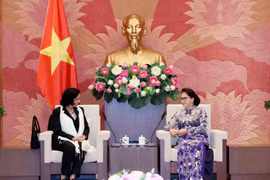 Chủ tịch Quốc hội Nguyễn Thị Kim Ngân đã tiếp Viện trưởng Viện Kiểm sát Nhân dân Tối cao Cộng hòa Cuba Yamila Pena Ojeda. (Ảnh: Trọng Đức/TTXVN)