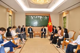 Phó Thủ tướng Phạm Bình Minh tiếp Nhóm không chính thức các Đại sứ về sự hợp tác phát triển IAGDC. (Ảnh: Dương Giang/TTXVN)