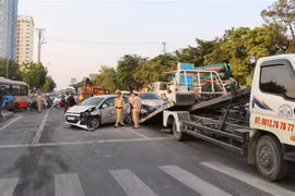 Hiện trường vụ tai nạn. (Ảnh: Nguyễn Oanh/TTXVN)