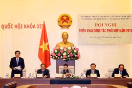 Tổng Thư ký, Chủ nhiệm Văn phòng Quốc hội Nguyễn Hạnh Phúc phát biểu. (Ảnh: Trọng Đức/TTXVN)