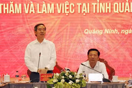 Trưởng Ban Kinh tế Trung ương Nguyễn Văn Bình phát biểu chỉ đạo tại buổi làm việc. (Ảnh: Văn Đức/TTXVN)